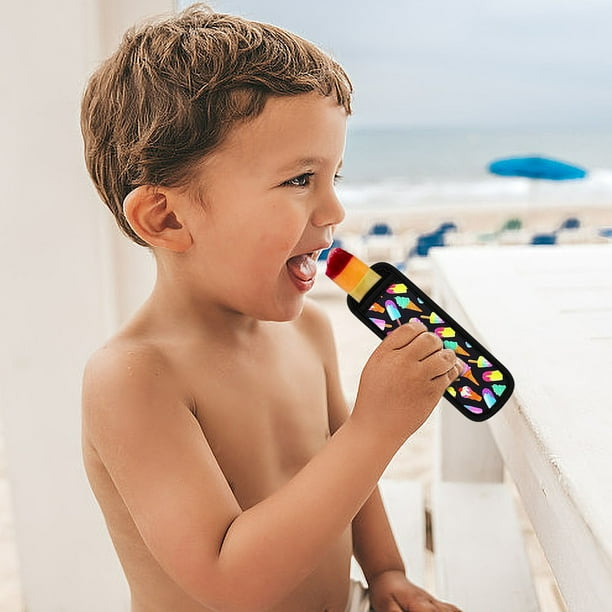 Funda de Paleta de Hilo de Buceo Estampado. Retención de Frío, Helado Negro