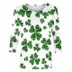 thumbnail image 4 of Xuyuer Women's Fashion St. Patrick's Day Printed 3/4 Sleeve Round Neck Blouse, Casual Holiday Top for Irish Themed Parties, Festival Outfits and Seasonal Celebration, 4 of 5