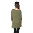 thumbnail image 2 of Free to Live 3 Pack Women's Loose Fit Long Elbow Sleeve Extra Long Jersey Tunics, 2 of 5