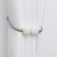 thumbnail image 3 of 2 PCS Adjustable Curtain Tiebacks,Clip-On Braided Rope with Pearl Buckles,Holdbacks for Blackout and Sheer Drapes,Home and Office, 3 of 4