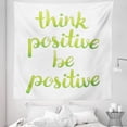 thumbnail image 1 of Positive Energy Tapestry, Watercolor Effect Calligraphic Inspirational Words in Monotone, Fabric Wall Hanging Decor for Bedroom Living Room Dorm, 5 Sizes, Apple Green Lime Green, by Ambesonne, 1 of 1