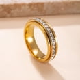 thumbnail image 6 of 6mm Titanium Fidget Rings for Women Anxiety Relasing, Full Cubic Zirconia Ring Eternity Wedding Band Ring Love Statement Jewelry, Hypoallergenic Stainless Steel Gold Rings for Women No Tarnish, 6 of 9