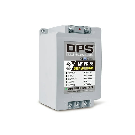 DPS Used for 20HP(15kW) 60A Motor, Single to 3 Phase Converter, MY-PS-25, 1 DPS Must Be Used for 1 Motor Only, Input/Output 200-240V, UL Listed