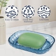 thumbnail image 3 of Bar Soap Dish Holder, Plastic Clear Waterfall Soap Tray Dryer, Self Draining for Shower, Kitchen Sink, Bathroom Counter, 3 of 4