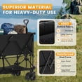 thumbnail image 4 of edx Large Capacity Folding Double Decker Wagon with Brakes, 54" Extra Long Extended Wagon, Equipped with 7" All-Terrain Big Wheels for Camping, Sports, Beach, 4 of 8