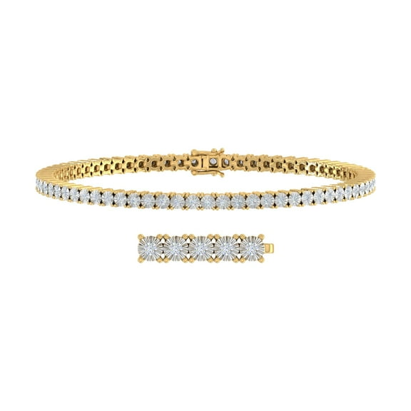 1/2 Carat Diamond Tennis Bracelet in 10K Yellow Gold (7.25 Inch)