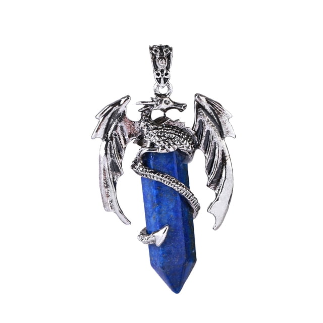 Collar Colgante Fernando Joyería Moda Antiguo Natural Azul Oscuro