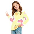 thumbnail image 4 of Abcomgle Girls Long Sleeve T Shirts Size 6-7 Trendy Floral Print Crewneck T-Shirts for Girls Winter Basic Top for Girls Cute Blouses for Girls with Pocket, 4 of 5