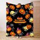 thumbnail image 1 of Manta de Halloween, manta de calabaza naranja, manta de murciélago espeluznante negra, manta decorativa para exteriores con estampado para sofá, cama, mantas de felpa suaves y ligeras, 1 of 3