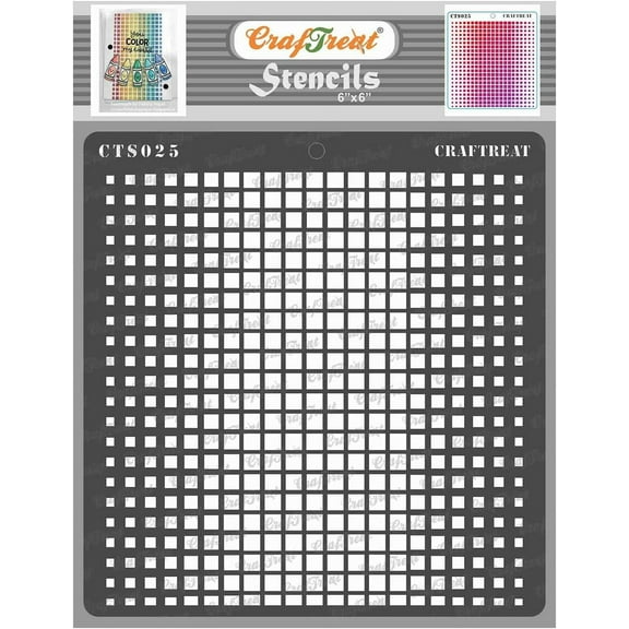 CrafTreat Ombre Square Stencil for Painting and Crafting - 6"x6"