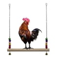 thumbnail image 4 of Set of 2 Chicken Swing Wooden Perch Stand Exercise Toy for Hens Large Birds Budgie, 4 of 8