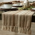thumbnail image 4 of DII Stone Braided Stripe Jacquard Fringe Table Runner, 4 of 5