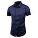 thumbnail image 1 of Playeras Elvqul para Hombre Azul Marino Solapa Casuales Manga Corta de Color Sólido, 1 of 6
