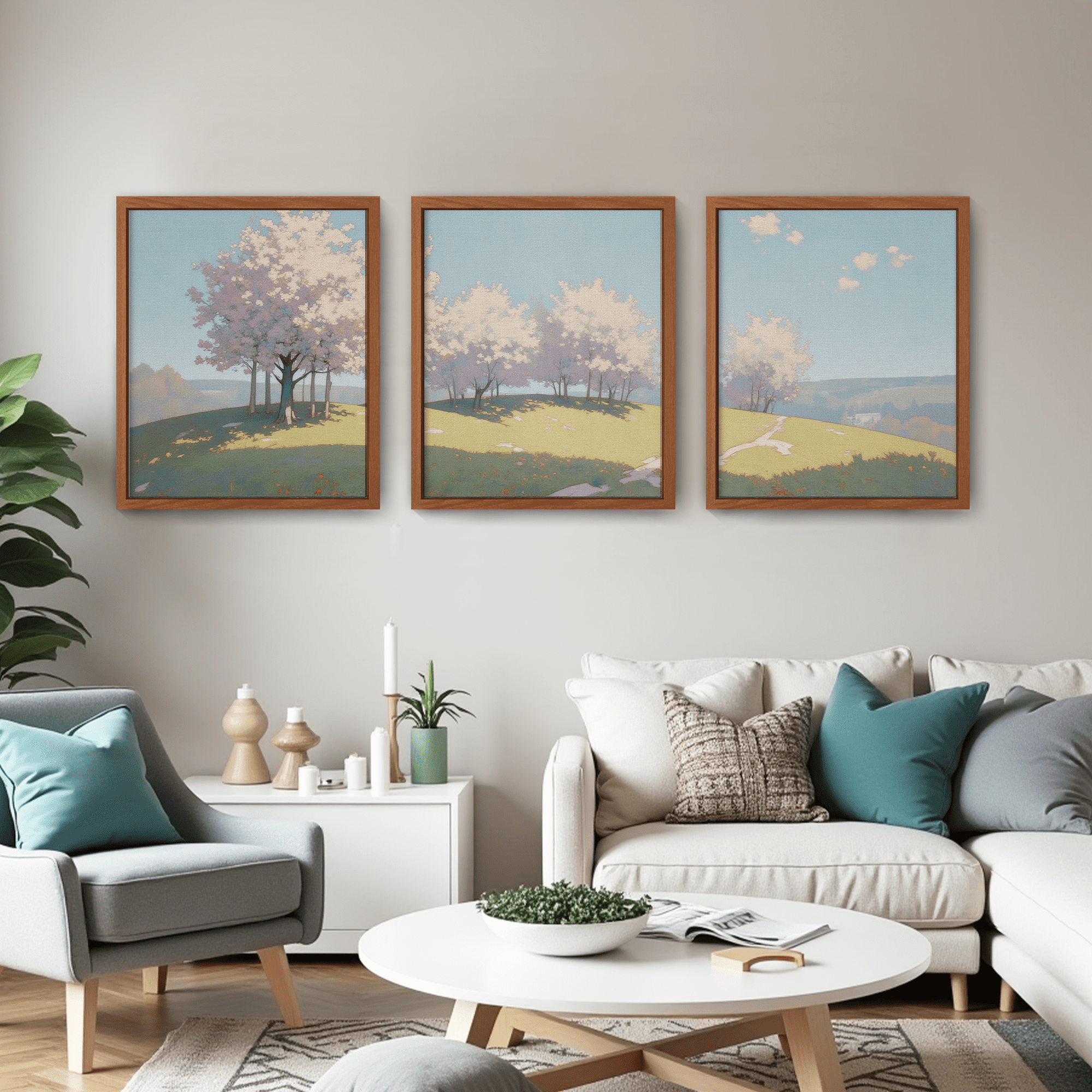 MAYEERTY Modern Abstract Wall Art Painting, Living Room Decor, Brown MDF Frame, 7.87"x9.84"
