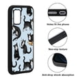 thumbnail image 2 of WIRESTER Shockproof Soft Rubber Cover Case for Samsung Galaxy A03S 4G LTE (Not 5G) 6.5" 2021, Black White Tuxedo Cat Playful Postures On Pale Aqua Background, 2 of 5