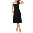 thumbnail image 2 of INSPIRE CHIC Women's Lace Prom Dress Straps Square Neck Sleeveless Formal Evening Cocktail Midi Dresses S Black, 2 of 6