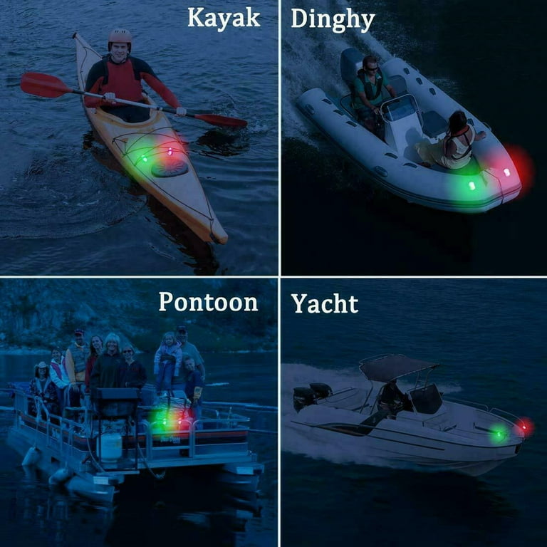 2pcs LED Navigation Boat Light, IP67 Waterproof Boat Light for Fishing Boat  Yacht Pontoon Port Starboard