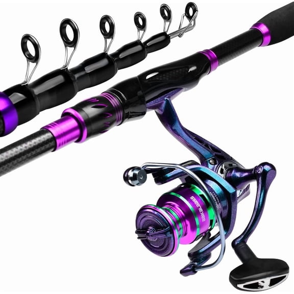 Fishing Rod and Reel Combo - 6.9ft Telescopic Spincast Rod with Left Handed Baitcasting Reel Combos - Sea Saltwater Freshwater Ice Bass Fishing Tackle Set - Fishing Rods Kit