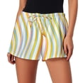 thumbnail image 2 of Striped Shorts for Women 2026 Summer Casual Lightweight Relaxed Fit Elastic Waist Color Block Beach Shorts, 2 of 5