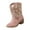 Red, variant on 5-11 Years Sparkly Girls Cowboy Boots Dress Boot Pointed Toes Low Heel Mid Calf Zipper Birthday Toddler To Big Kid Party Birthday Toddler Boots(Red,6-7 Years)