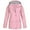 Pink, variant on Women's Plus Size Solid Rain Jacket Outdoor Hooded Windproof,Size S-5X