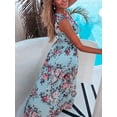 thumbnail image 3 of Coduop Women Summer Boho Long Maxi Floral Evening Cocktail Party Beach Dresses, 3 of 6