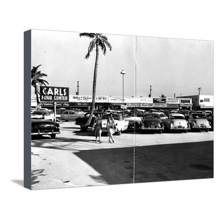 Fort Lauderdale Strip Mall, 1954 Stretched Canvas Print Wall