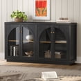 thumbnail image 2 of EYYTHUNG Arched Storage Cabinet, Modern Sideboard Buffet, Accent Display with Acrylic Door, Black Oak, 2 of 6