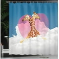 thumbnail image 4 of Ambesonne Animal Shower Curtain, Romantic Giraffes Cloud, 69"Wx84"L, Multicolor, 4 of 5