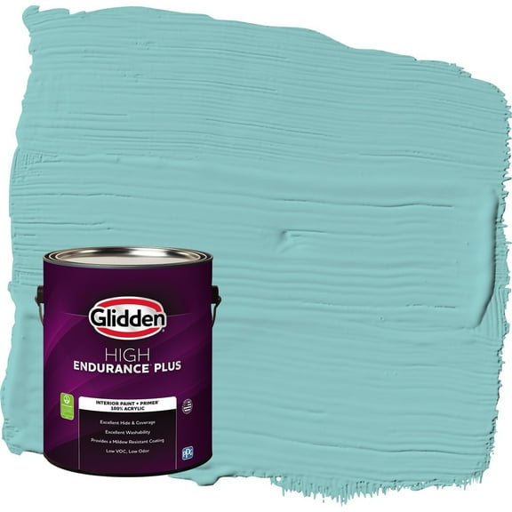 Glidden HEP Aqua Fiesta / Blue Eggshell Interior Paint with Primer, 1 Gallon