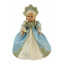 Traditional Russian Court Gown With Jeweled Headpiece For 18 Inch Dolls