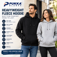 thumbnail image 2 of Pukka Blanks Unisex Heavyweight 300 GSM Fleece Hoodie Navy X-Large, 2 of 7
