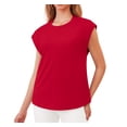 thumbnail image 3 of Uvplove Cap Sleeve Tops for Women Summer Top Basic Tee Shirts Casual Tank Loose Fit 2025 Fashion red-l, 3 of 10