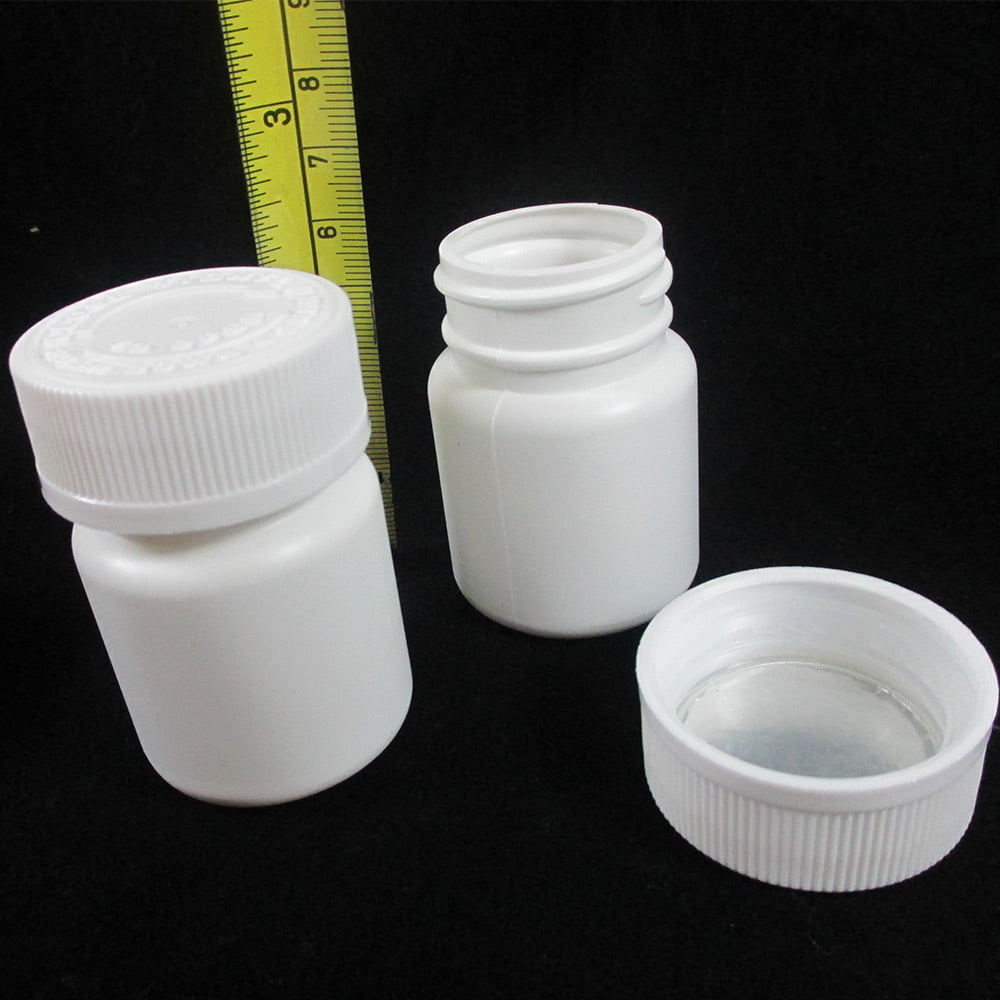24 Pill Jars 2+" tall Screw Blue Cap 1 ounce Favor Size Container #3812 USA New 