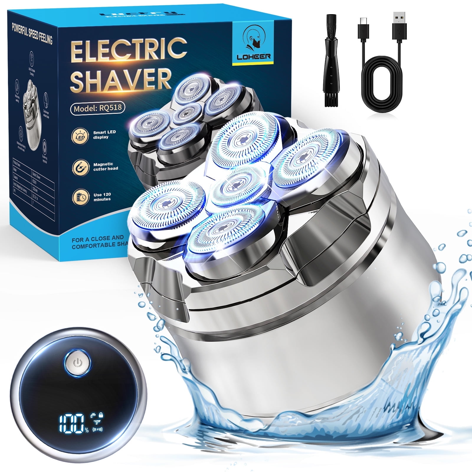 Loheer 5D Head Shaver for Bald Men with LED Display photo 1