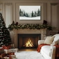thumbnail image 3 of Framed Christmas Wall Art, Pine Tree Artwork Christmas Decoration Indoor, Rustic Landscape Snow Winter Forest Painting Canvas Print Wall Picture for Living Room Decor, 3 of 7