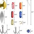 thumbnail image 5 of 150pcs Walleye Spinner Rig Making Kit, Inline Spinner Lure Bodies Assortment with Treble Hooks Wire Shaft Clevis for DIY Fishing Lures, 5 of 6