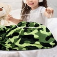 thumbnail image 4 of Camouflage Blanket 50x60 Inch Soft Camo Throw Blanket for Military Fans, Kids, Boys, for Couch, Bed, Travel, Camping, Green Camo, 4 of 6