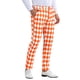 thumbnail image 5 of INSPIRAR CHIC Pantalones de Hombre con Patrón de Cuadros en Diamante, Corte Regular, Traje de Bloque de Color 30 Naranja, 5 of 6