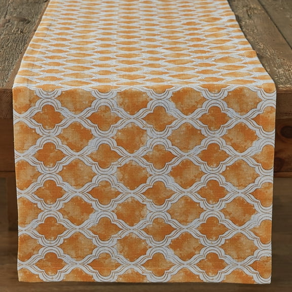 Split P Apricot Watercolor Geo Table Runner