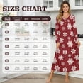 thumbnail image 7 of Tutolipy Christmas Nightgowns for Women Snowflake Printed Sleepwear V Neck Loungewear Full Length Night Dress for Fall Winter, 2XL, 7 of 7