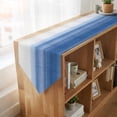 thumbnail image 4 of Blue White Ombre Table Runner Linen Burlap Table Runner 70 Inches Long Modern Abstract Striped Lines Art Dresser Scarves for Kitchen Island Coffee Dining Party Wedding Banquet Holiday Decor 13"x70", 4 of 8