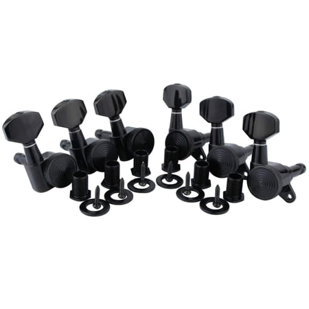 6Pcs 6R/6L/3R+3L Guitar Locking Tuners, 1:18 Lock String Tuning for Key Pegs Machine Heads for LP SG Style Electric Guit