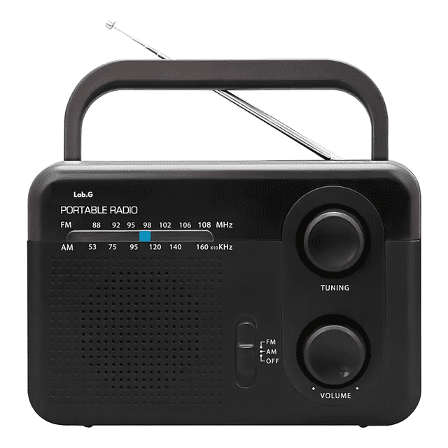 Radio Retro Portátil Vintage Recargable Bluetooth Lab.G, Negro
