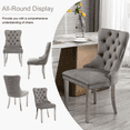 thumbnail image 5 of Contemporary Button Tufted Dining Chairs, High-end Velvet Upholstered Dining Chairs with Nailhead Back and Ring Pull Trim, Wood Dining Chairs for Living Room, Restaurant(Gray with Steel Leg,Set of 8), 5 of 8