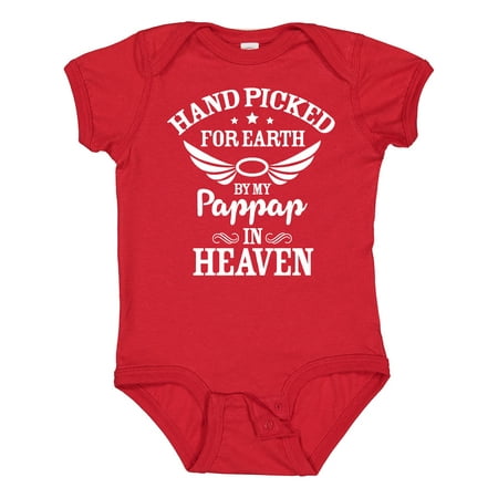 

Inktastic Handpicked for Earth by My Pappap in Heaven with Angel Wings Boys or Girls Baby Bodysuit