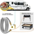 thumbnail image 3 of 12FT Propane Quick Connect Hose for RV to Gas Grill, RV Quick Connect Propane Hose with 1/4" Safety Shutoff Valve, Quick Disconnect Propane Hose with Elbow Adapter for Blackstone 17"/22" Griddle, 3 of 7