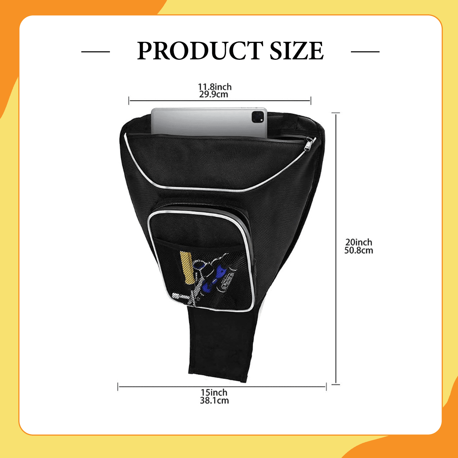 DimyFew UTV Center Seat Storage Compartment, Vehicle Bag, High Density Accessory for RZR