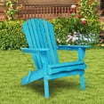 thumbnail image 5 of UHOMEPRO Folding Adirondack Chair Set of 4, Outdoor Weather Resistant Patio Lawn Chair, Wooden Fire Pit Chair for Outside Deck Garden Backyard Balcony, Patio Furniture Set Lounge Chairs, Blue, 5 of 7