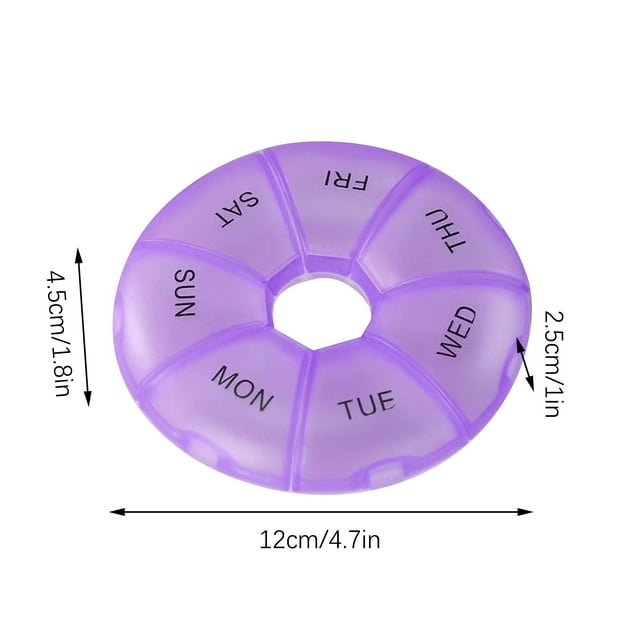 Renjiang 7-Sided Portable Pill Box Medicine Planner Small Case (Seven Day Weekly Container) Medication, Vitamin Holder Boxes Organizer Pillbox Dispenser Organizer, Sorter and Reminder Containers
